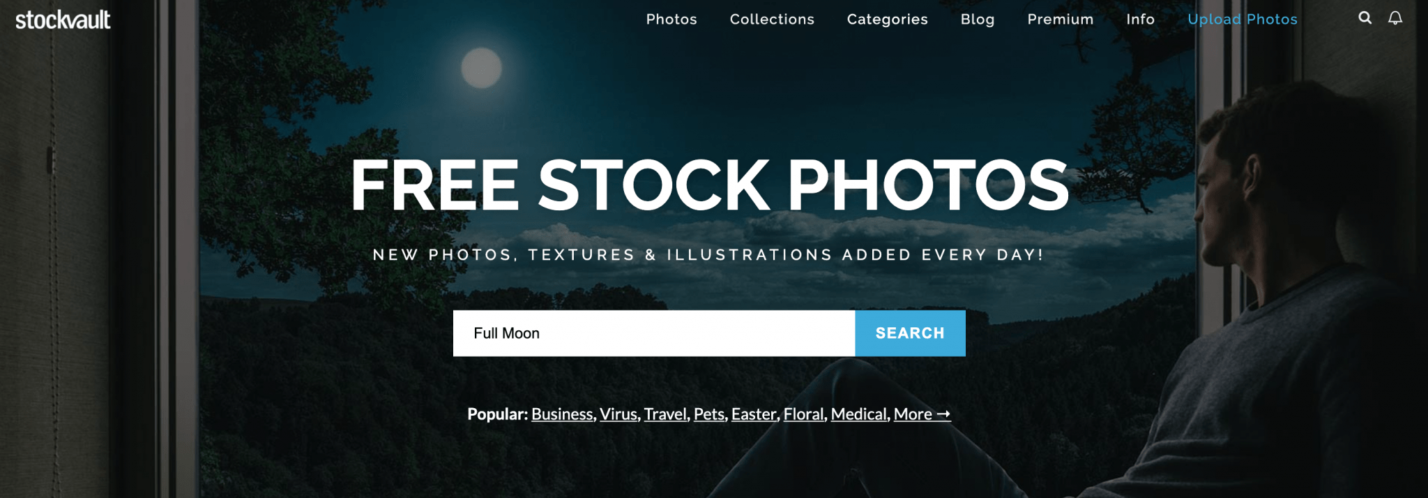 Captura de pantalla de la web Stockvault, free stock photos